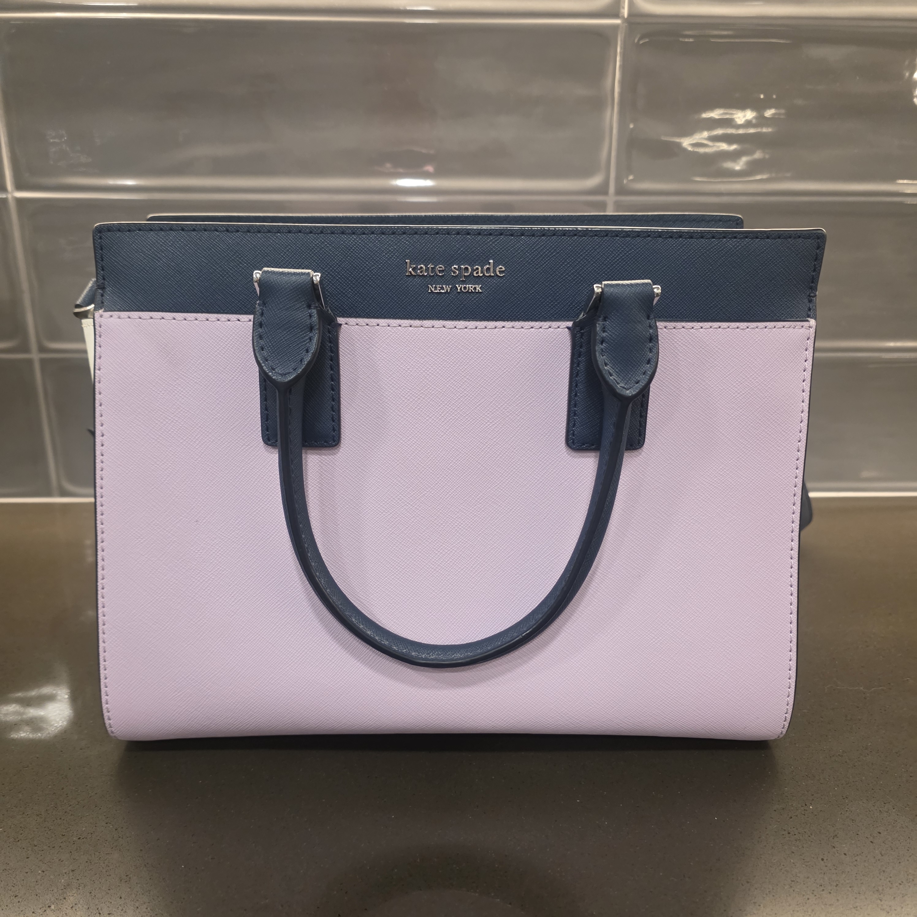 Kate Spade Pastel Purple And Dark Blue Satchel